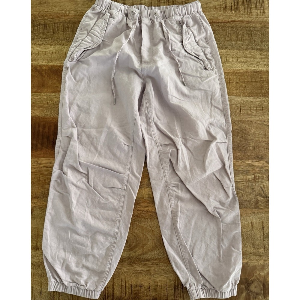 GAP Linen Blend‎ Jogger Pants Women's Small Pink Garment Dyed Drawstring Casual